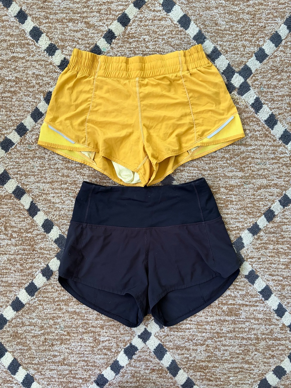 lululemon athletica Yellow and Black Athletic Shorts Duo
